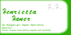 henrietta haner business card